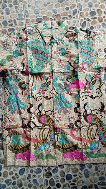 Bswart Batik Hrb026 Kenongo Hem Pendek Padi Pekalongan M L Xl Batik Pria Murah Modern Grosir Ecer