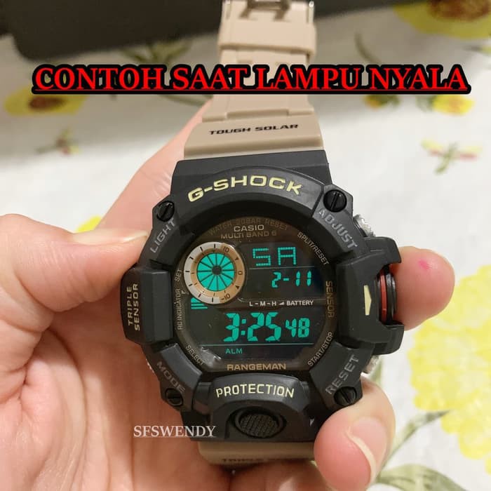 Jam tangan pria G Shock GW9400 Rangeman army tali cream digital