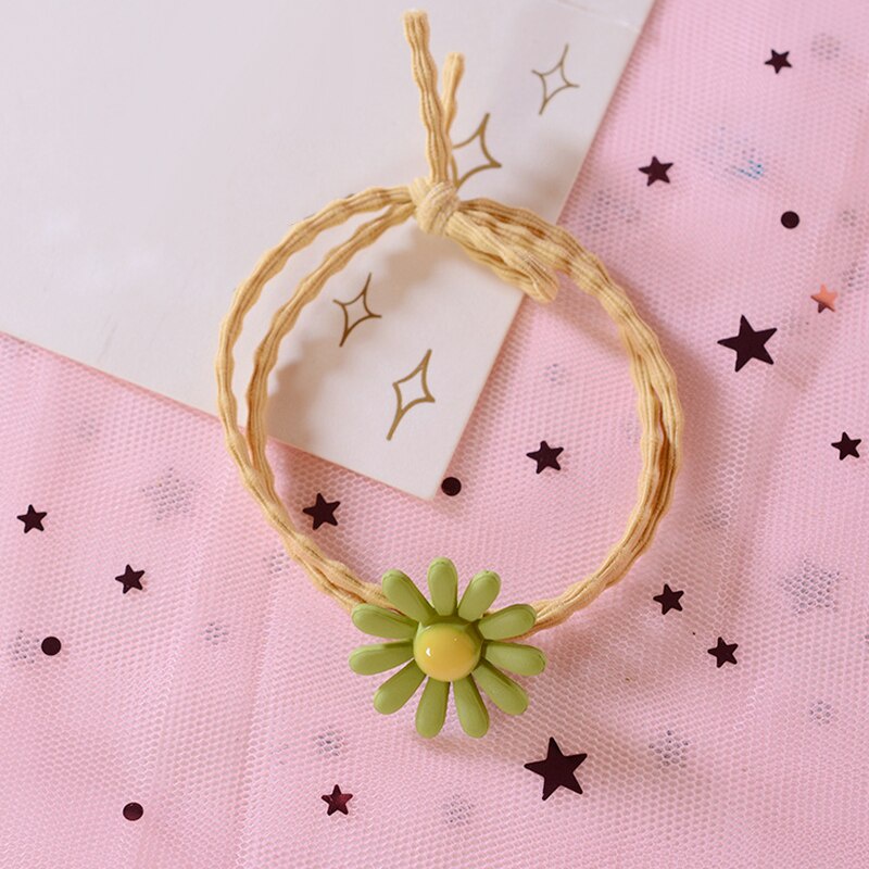 OVERFLOWS.ID Tali Rambut Bunga Ala Korea Kuncir Ikat Rambut Daisy Import-Tali CURLY Kuning