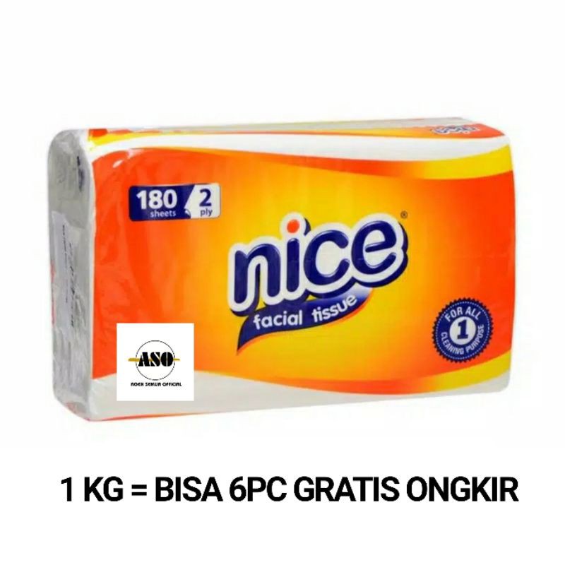 Tissue I Tissue Kering NICE Facial Tissue 180 Sheets 2 Ply