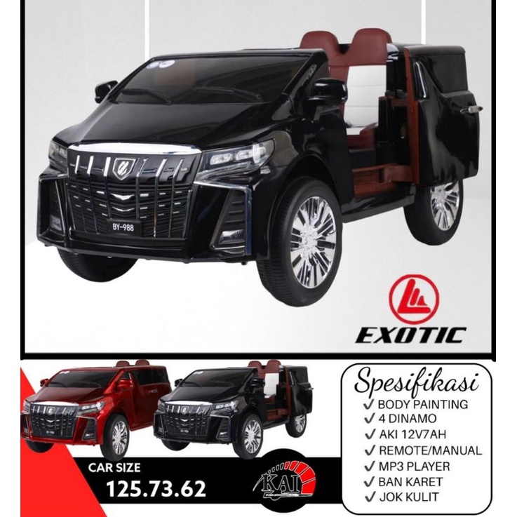 (GRATIS KARPET + ONGKIR INDONESIA) MOBIL AKI MAINAN ANAK ALPHARD EXOTIC EJP-7708 EJP7708 EJP 7708