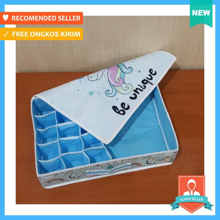 storage box multifungsi - storage box / box motif unicorn / 2 in 1 underwear big storage box