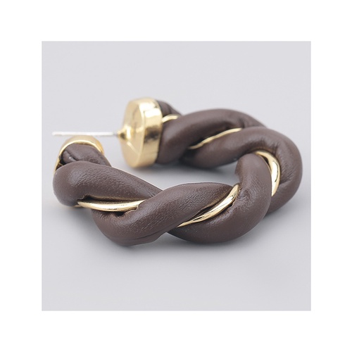 LRC Anting Tusuk Fashion C-shaped Twist Braided Winding Alloy P6506