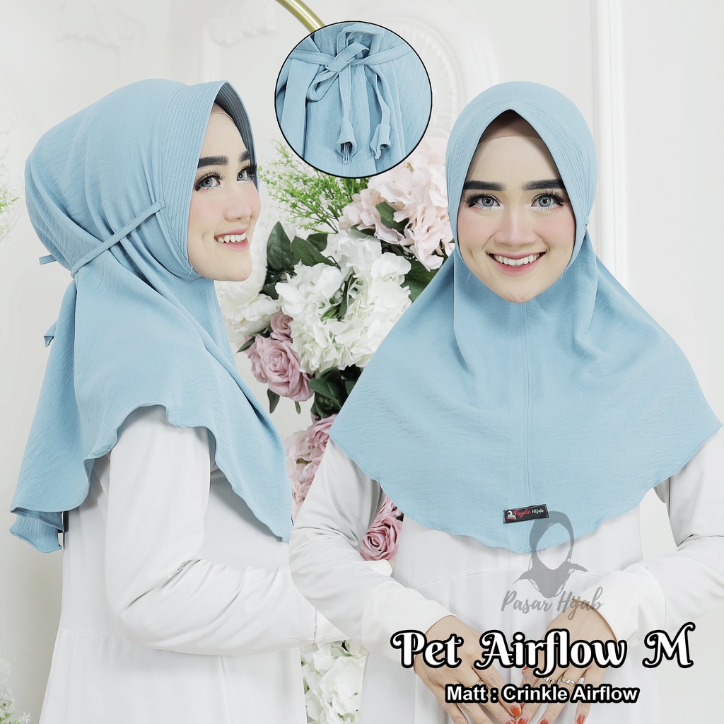 BERGO MARYAM TALI AIRFLOW PET SIZE M HIJAB INSTAN TALI CRINKLE AIRFLOW PASAR HIJA'B