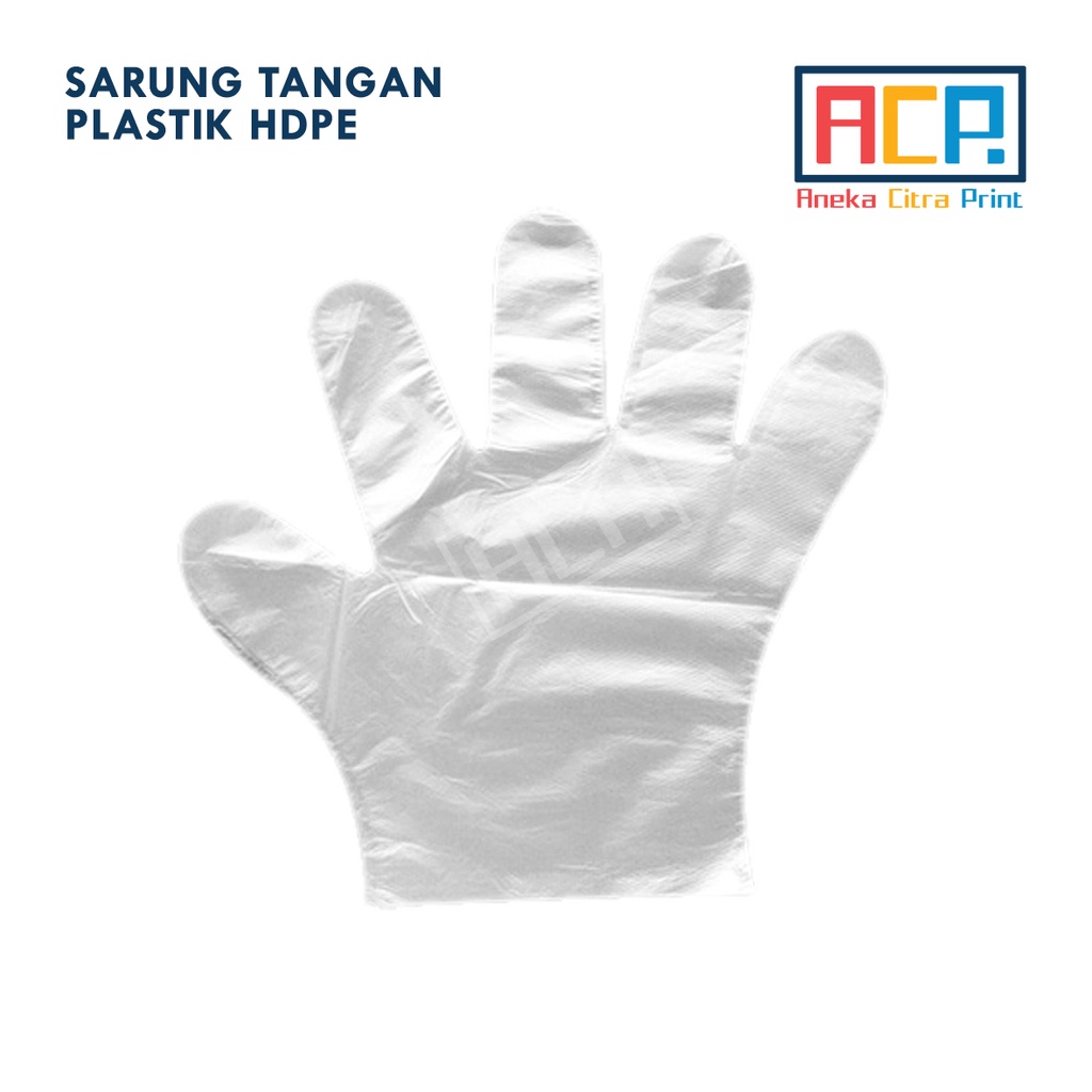 Sarung Tangan Plastik HDPE - Hand Gloves - 3 Pasang / 6 Pcs