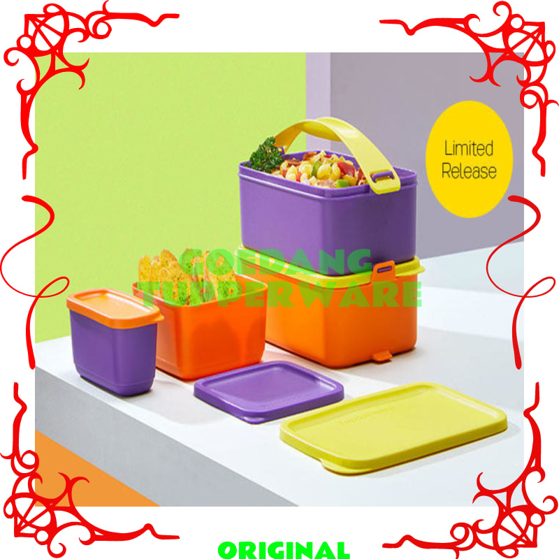 Tempat Makan Set Tupperware Original-Rantang Plastik Susun Tebal-Kotak Makan