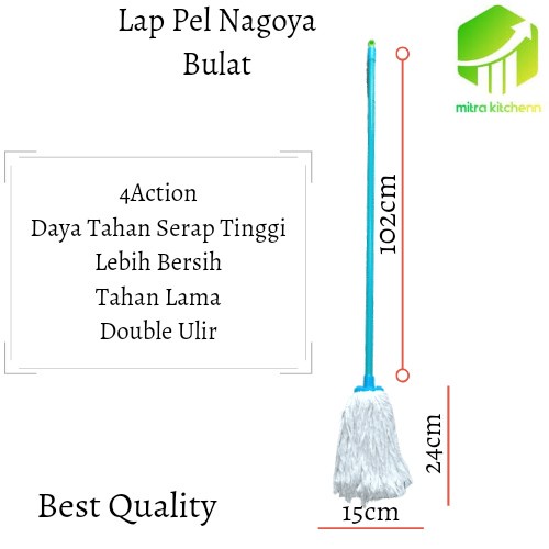 Diskon Nagoya Bulat Kain Lap Pel Lantai Alat Pel Lantai Kain Gagang Panjang Diskon