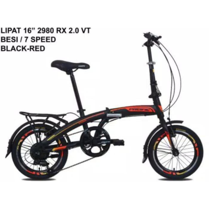 Jual Folding bike pasific 2980rx VT 7 speed ring 16 Murah
