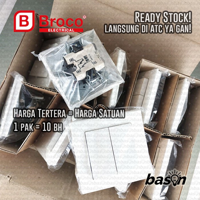 Broco E162 PLANO Double Switch - Saklar Seri - 2 Tombol - Dobel