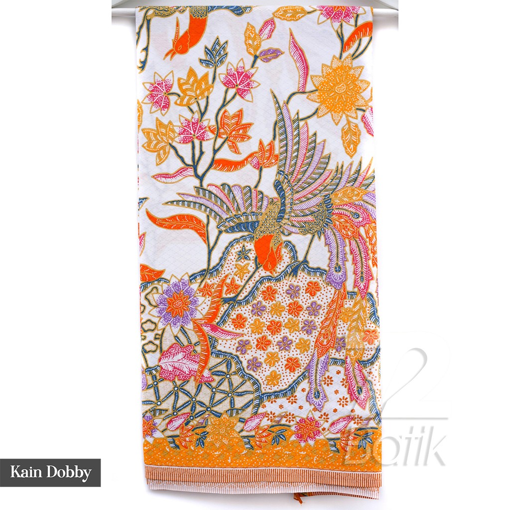 KAIN BATIK PREMIUM Bahan Dobby Dobi Dobbi Dolbi Motif Burung Warna Putih Orange Kuning 727176 Cap 72 Jarik Jarit Samping Kebat Panjang Batik Dobby Modern Premium Bahan Seragam Batik Pernikahan Kantor Keluarga Murah Kamen Jadi Batik Bali Lembaran