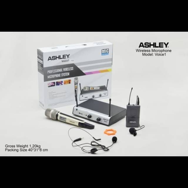 Mic wireless ASHLEY Voice-1(Mic pegang,heandset,Clip on)