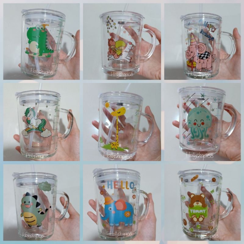 Mug gelas tumbler/Mug +sedotan/gelas Susu anak