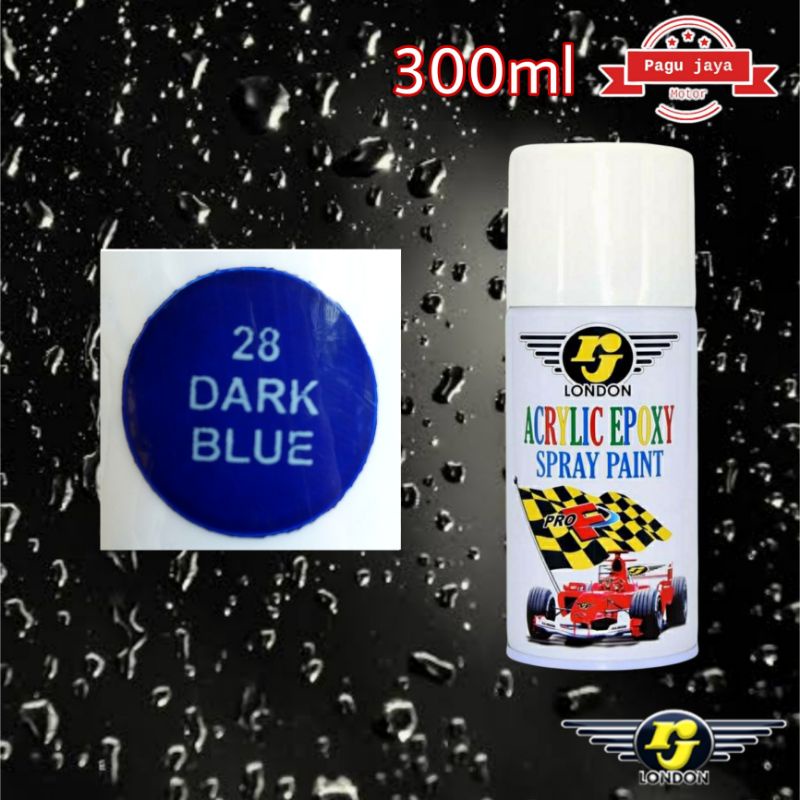 RJ LONDON 300 ML CC DARK BLUE BIRU DONGKER TUA CAT SEMPROT SPRAY PAINT PILOX PILOK