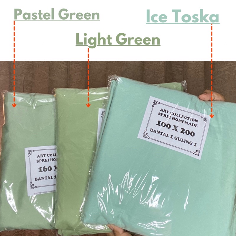 Sprei Estetik Polos Pastel Green Sage Tanpa Embos Ukuran 120x200 160x200 180x200 Sudah Include Sarung Bantal Guling Queen Size Single King