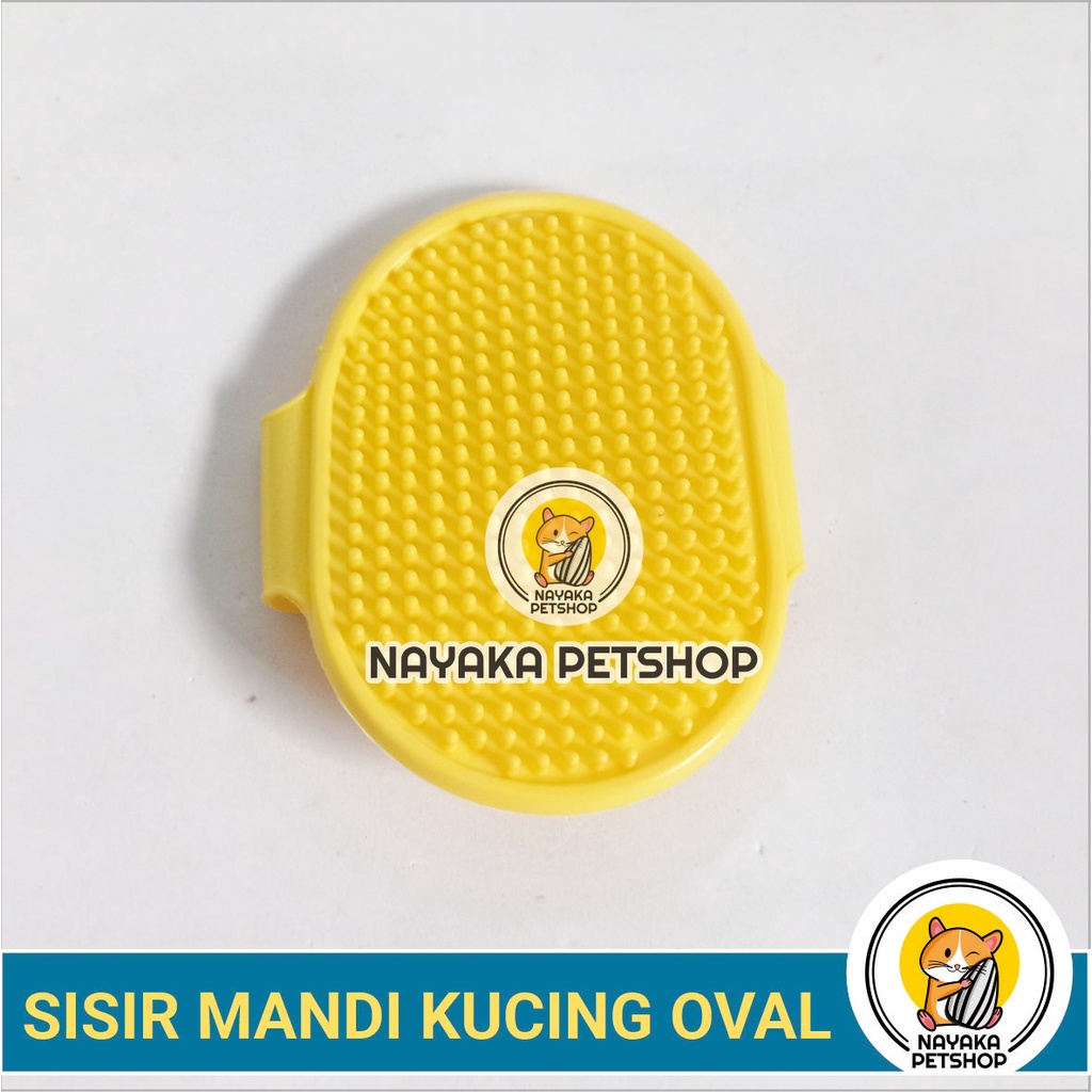 Sisir Mandi Kucing Oval Keramas Grooming Sikat Karet Bulu Anjing Musang Kelinci