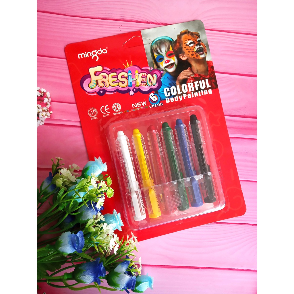 

MINGDA FRESHEN FACE PAINTING ISI 6 / CRAYON WAJAH - AMAN UNTUK ANAK-ANAK
