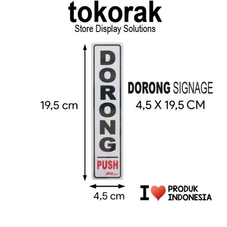 SIGNAGE DORONG 4,5X19,5 CM SIMBOL LOGO PERINGATAN PUSH