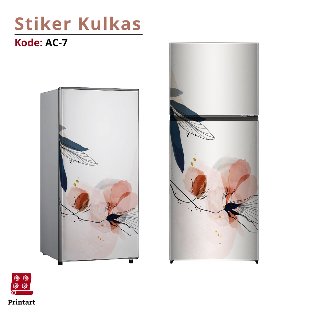 Stiker kulkas 1 pintu dan Stiker Kulkas 2 pintu Aesthetic Kode AC-7