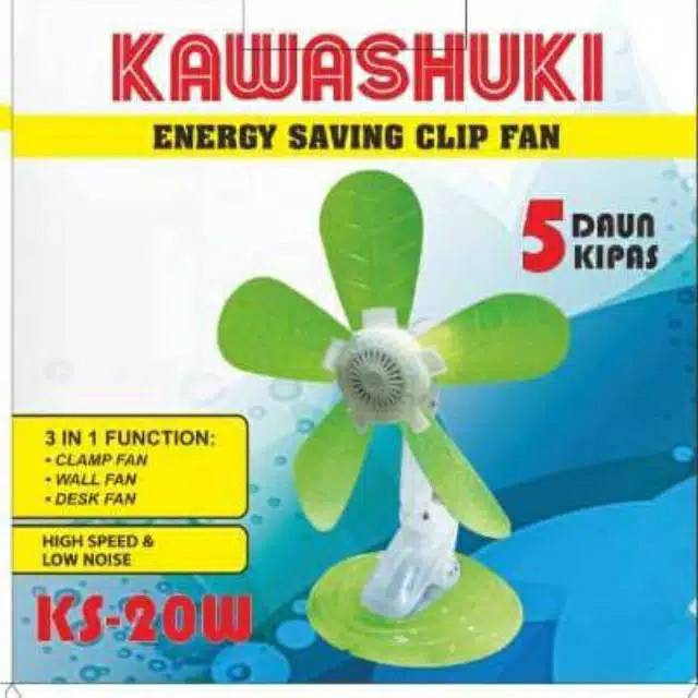 Kipas Angin Duduk / Jepit / Dinding Kawashuki 3in1 KS-750 5 Baling 20Watt