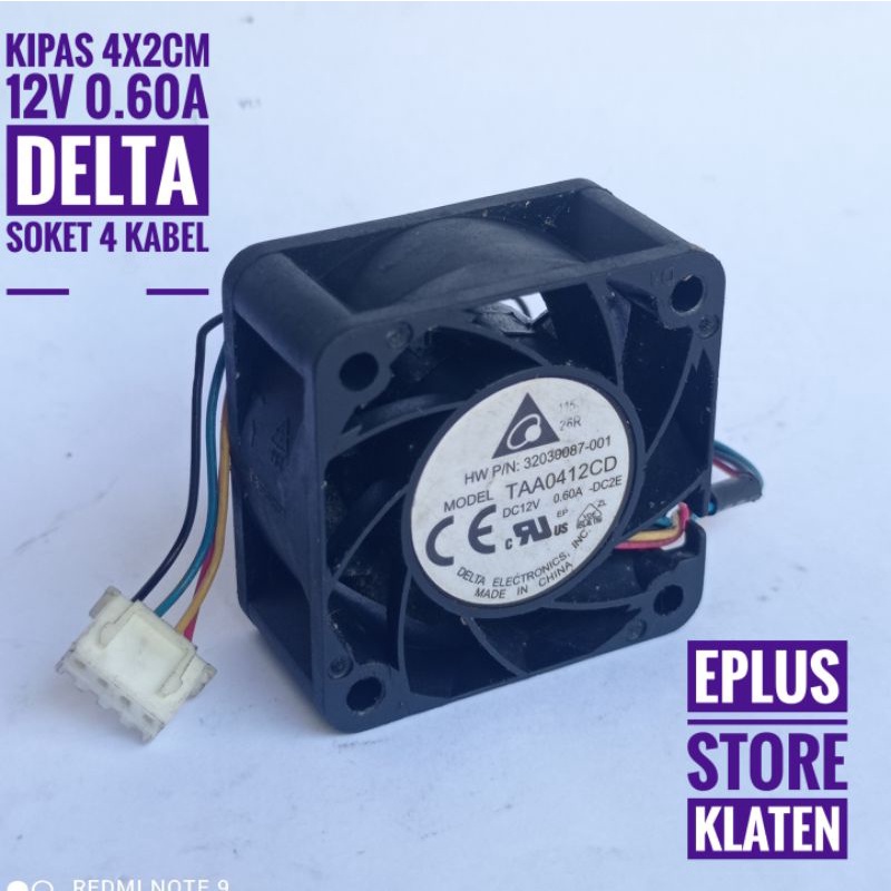 Kipas Fan Dc 4cm 12V 0.60A Delta Brushless cooler fan switching 4x2CM