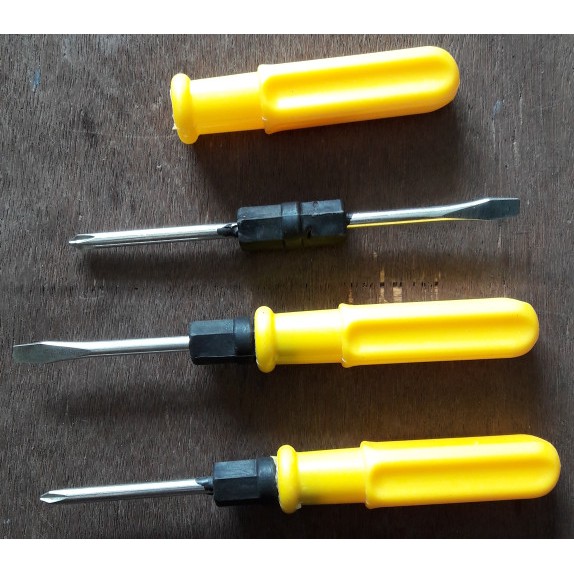 Obeng bolak balik warna warni magnet 4 in Multi way screwdriver 4 inci