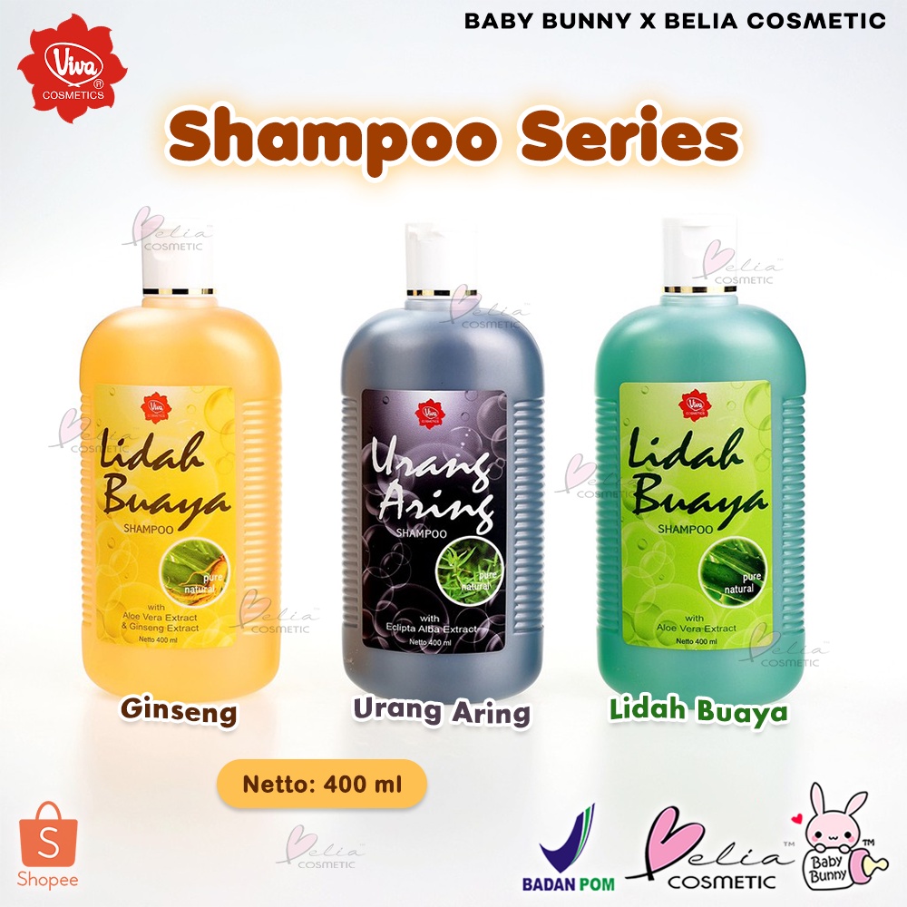 ❤ BELIA ❤ Viva Shampoo Hair Care 400ml | Lidah Buaya | Gingseng | Urang Aring | Shampo | Ketombe | Rontok | BPOM
