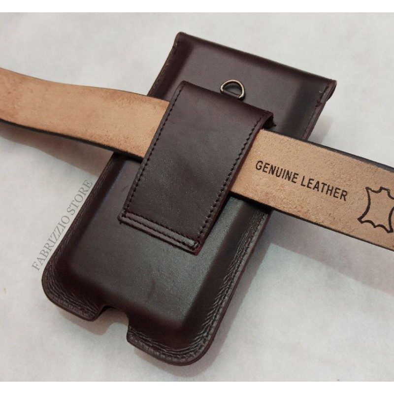 sarung hp kulit asli dobel slot