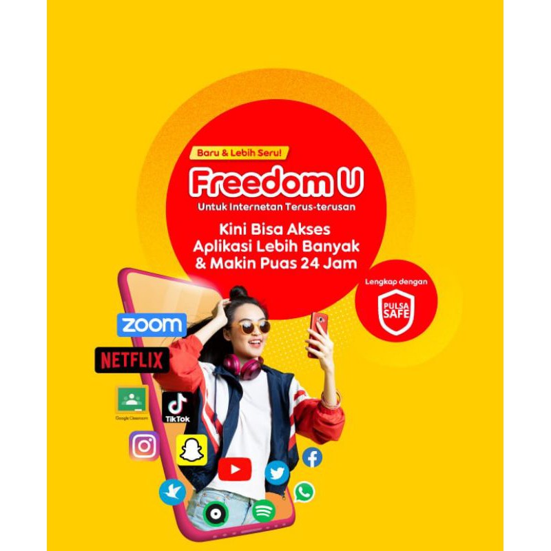 Paket Data Indosat freedom u (1GB10GB) Kuota isi Ulang (24jam