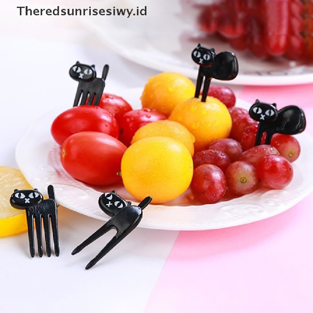 # Alat Rumah Tangga # 30 / 50Pcs Garpu Buah / Dessert Desain Kartun Binatang Bahan Plastik