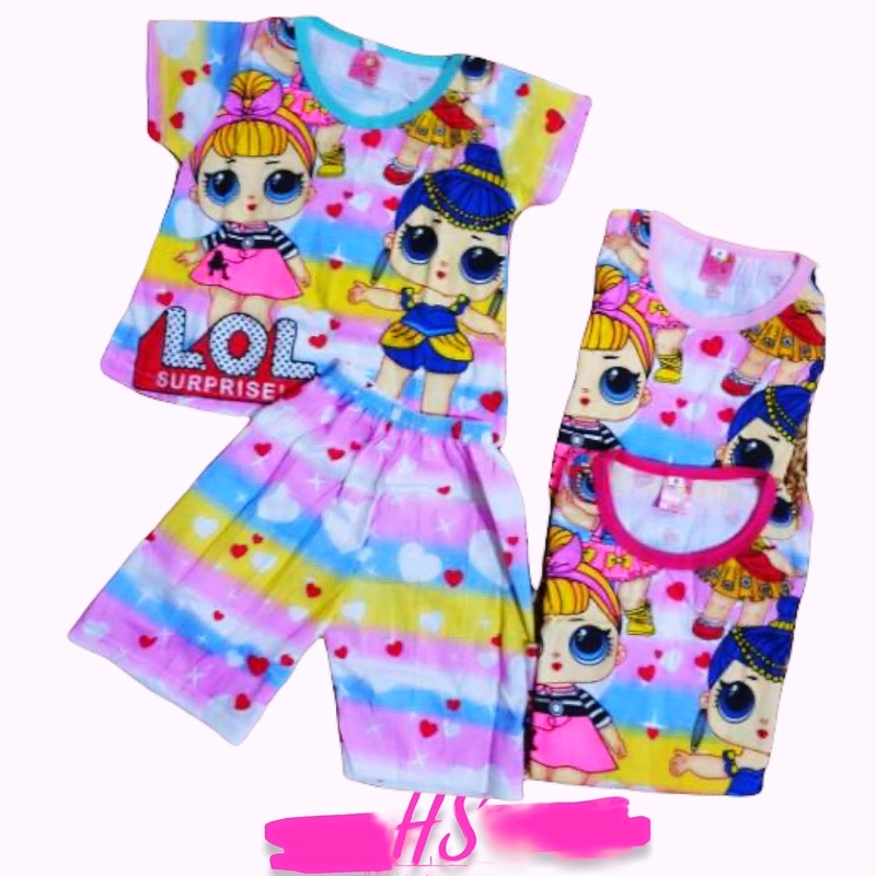 STELAN PENDEK /HOTPANT ANAK MOTIF L RAINBOW/PRINCESS/STELAN ANAK/PIYAMA