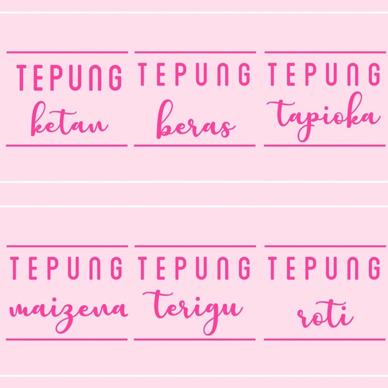 

LABEL STICKER DAPUR PINK