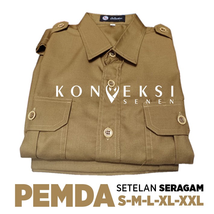 seragam pemda coklat | seragam pns pemda | baju dinas pemda