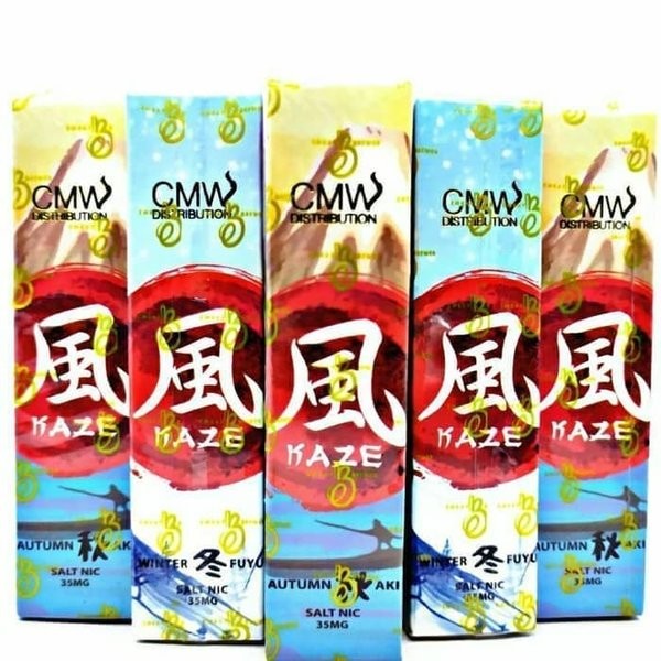 KAZE SERIES SALT NIC LIQUID 15ML 35MG - KAZE AUTUMN AKI SALT &amp; WINTER FUYU SALT