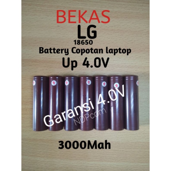 BATERAI 18650 BEKAS COPOTAN LAPTOP / BATERAI BEKAS MURAH BERKUALITAS ORIGINAL /LG/18650/3000Mah