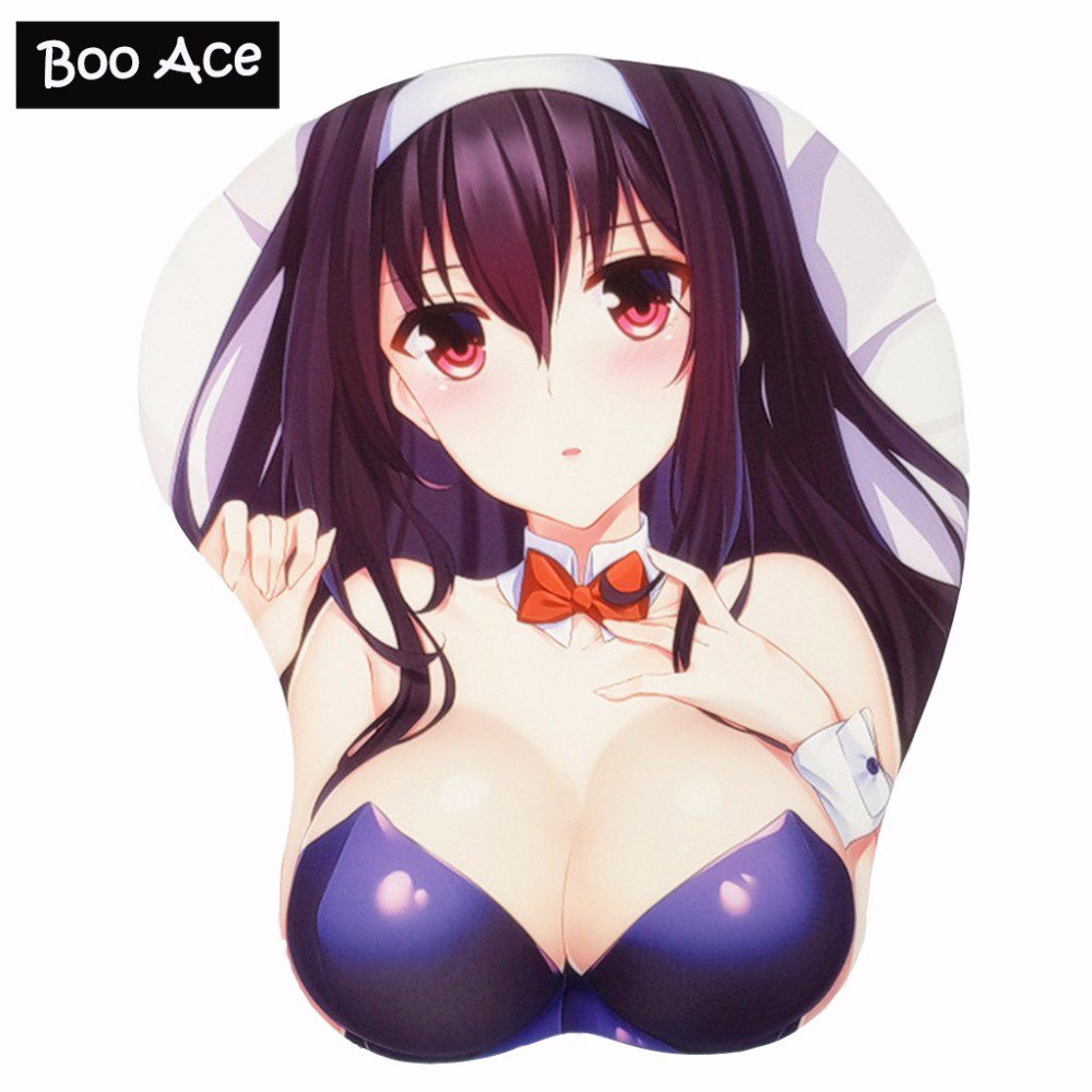 Kasumigaoka Utaha Anime 3D Boobs Mouse pad with Silicone GEL Wrist rest Size 26*22cm Original 2WAY