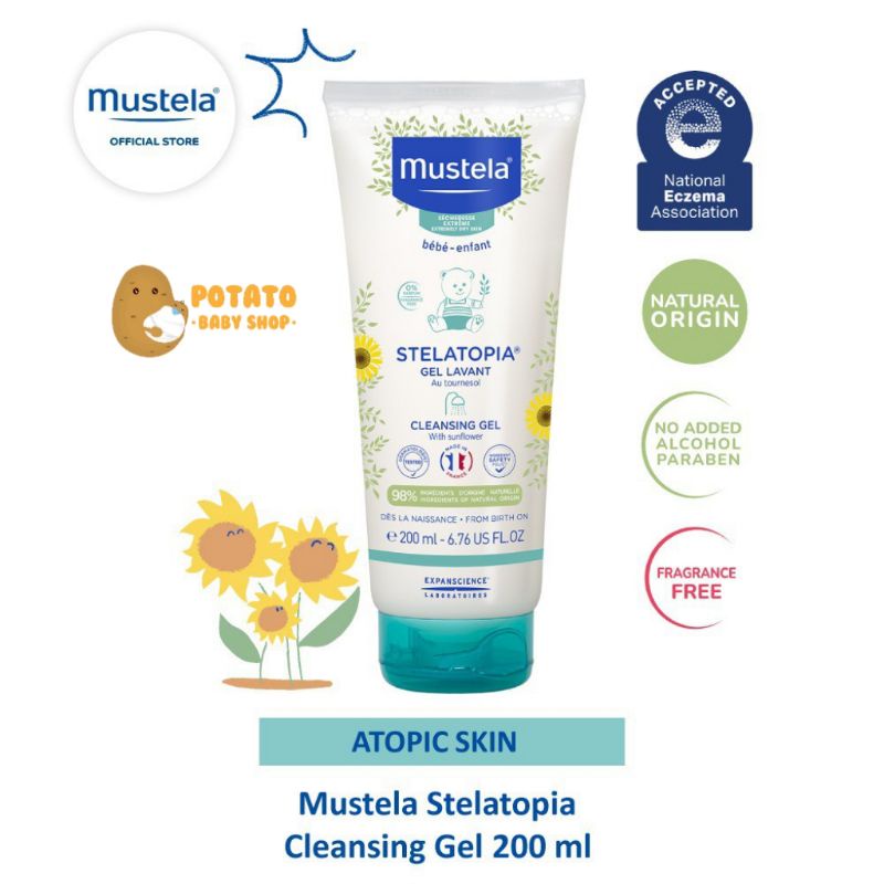 Mustela Stelatopia Cleansing Gel 200ml - Sabun Mandi