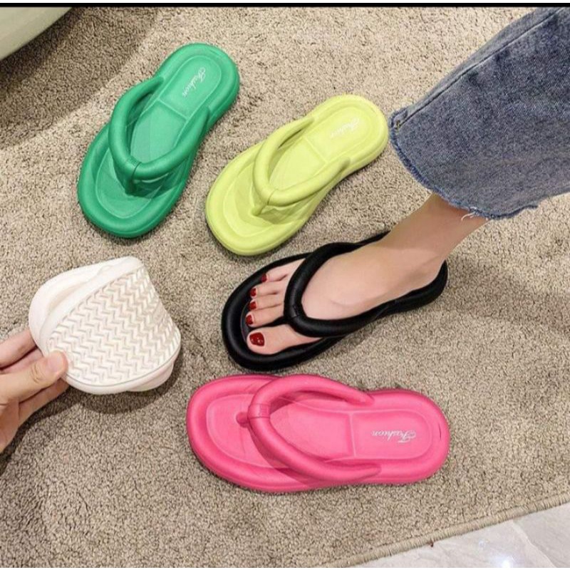 31-42 sandal jepit sandal balance slop bantal balance 2025/sandal karet jelly flatform strab dua sen