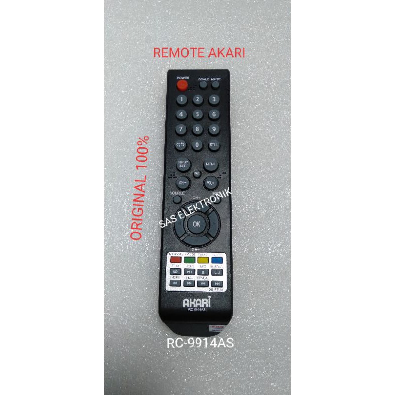 REMOTE CONTROL TV LED LCD AKARI NEW ORIGINAL RC-9914AS 1195-EP00