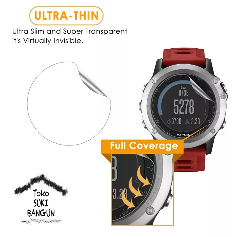 Garmin Fenix 3 HR 5x Film Screen Protector Skin Guard Pelindung Layar