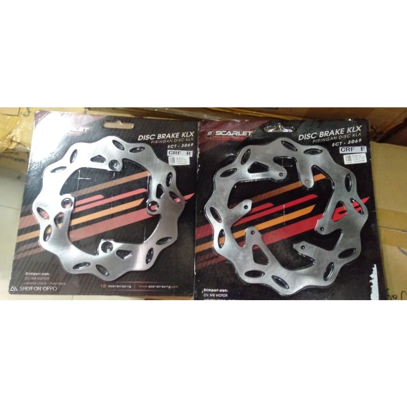 Piringan Cakram Disk Brake Set Depan Belakang Ukuran Standat Merk SCARLET Pnp NMAX,KLX,CRF