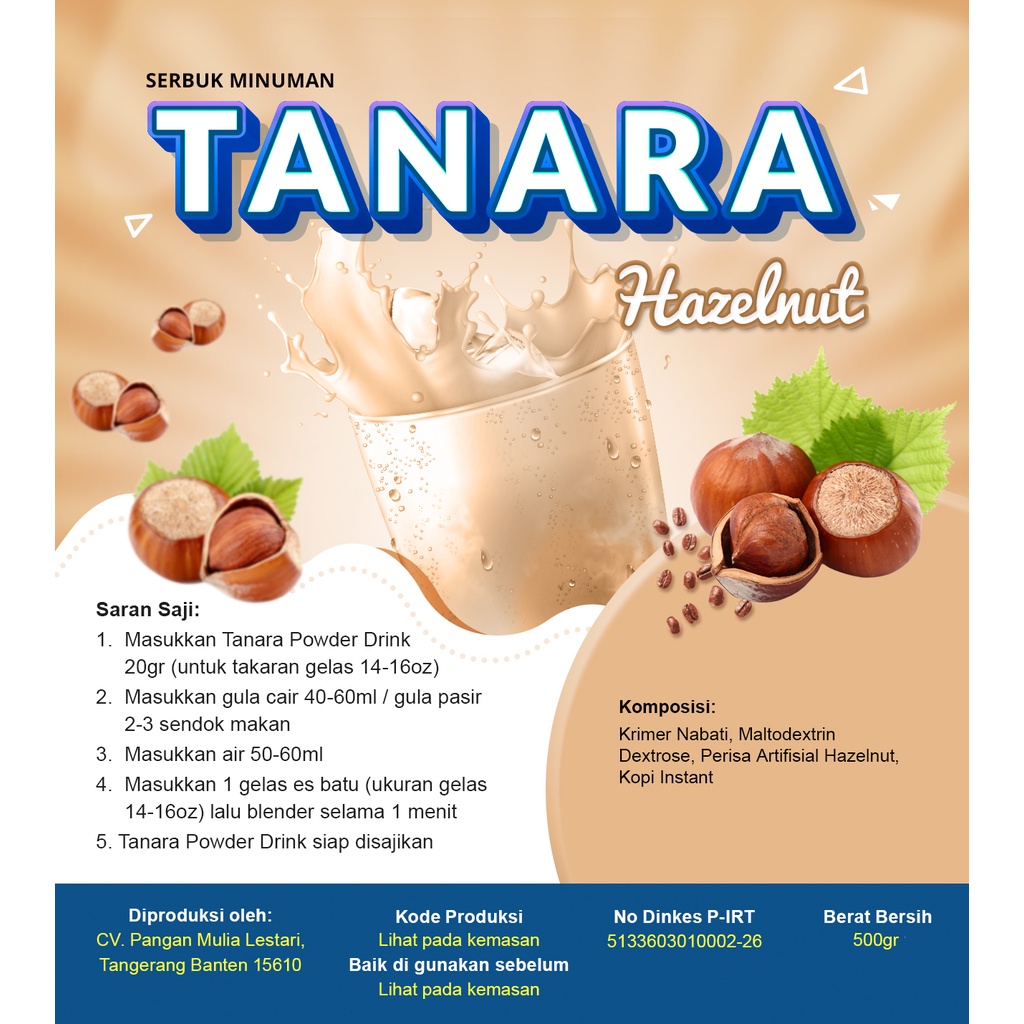 

Bubuk Hazelnut 500gr - Serbuk Minuman Plain - bp
