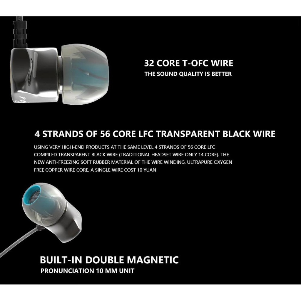 Best Seller ! QKZ Stereo Bass In-Ear Earphones with Microphone - QKZ-DM7