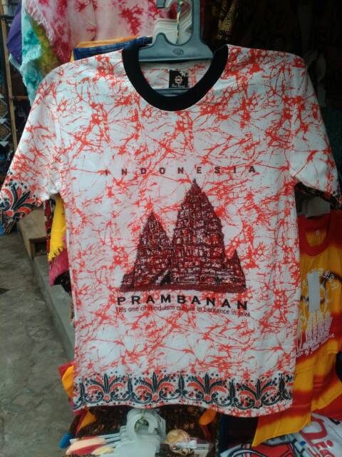 TERMURAH! Kaos Candi Prambanan Kepyur Warna Putih - Baju Couple Pria dan Wanita - Baju Unik Jogja