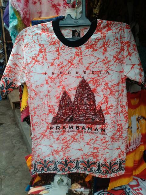 TERMURAH! Kaos Candi Prambanan Kepyur Warna Putih - Baju Couple Pria dan Wanita - Baju Unik Jogja