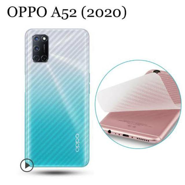 SKIN CARBON OPPO A52 A92 A53 A33 A54 A57 A39 A83 ANTI GORES BELAKANG