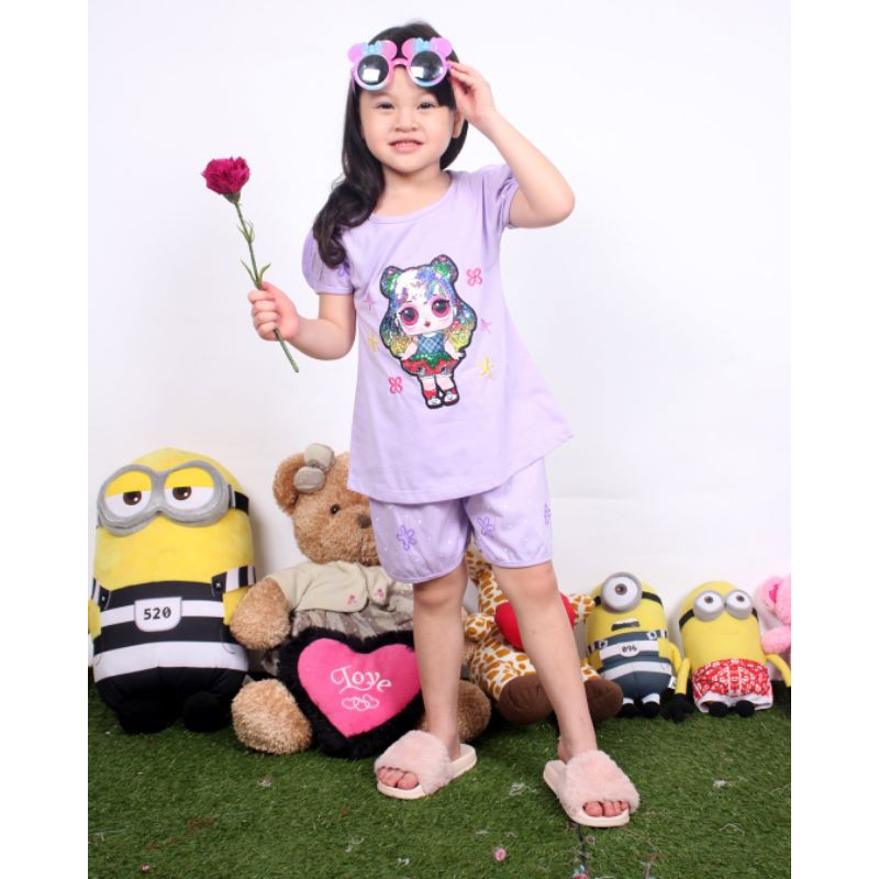 SETELAN KLEPON PAKAIAN BAJU ANAK PEREMPUAN 2-7 TAHUN  MOTIF CUTE GIRL