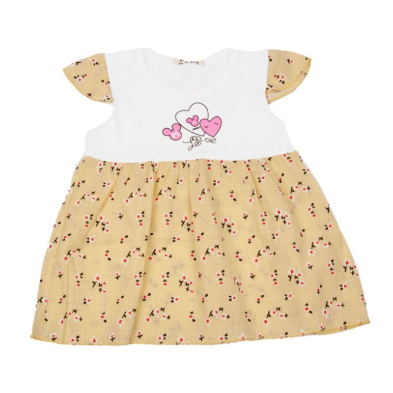 DRESS FASHION BAJU ANAK PEREMPUAN MOTIF LOVE 1-2 TAHUN NEW