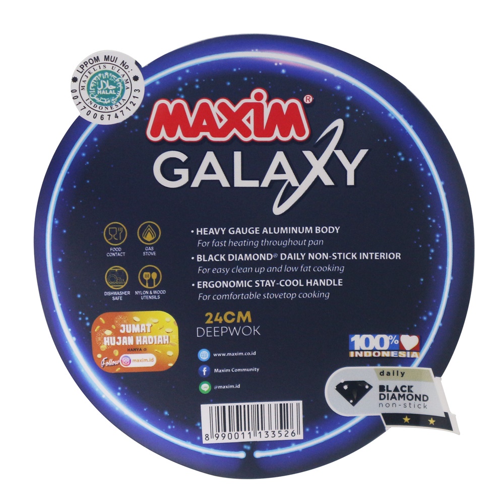 Wajan Penggorengan Deep Wok MAXIM Galaxy 24 cm