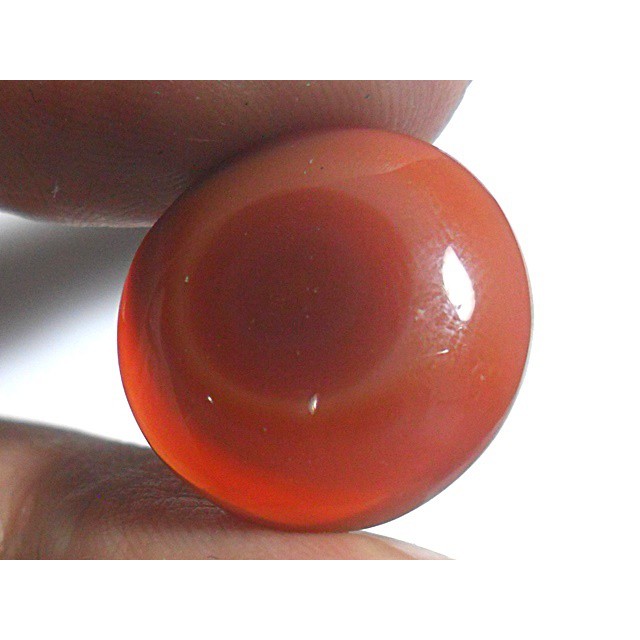 AG107 Round 17mm 12.15ct Orange Red 'Greek Evil Eye' Natural Untreated Picture Agate Lucky Charm