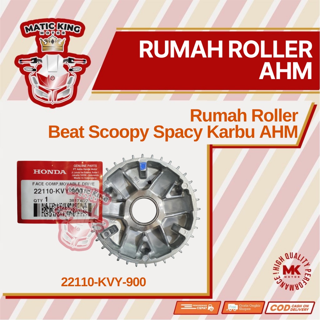 Rumah roller Face Comp Beat Scoopy Spacy 110 Karbu 22110-KVY-900 asli AHM